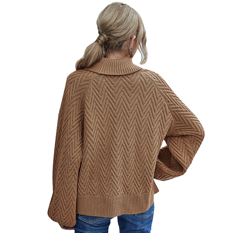 Lantern Sleeve Women's Sweater Turtleneck Sweater