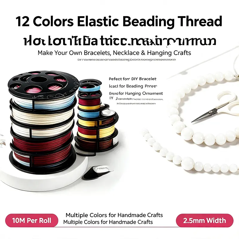 Flat Elastic Beading Thread Cord, DIY Jewelry