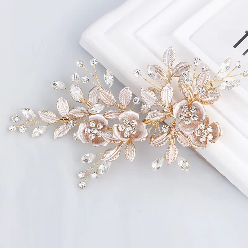 Bridal Hairpin Wedding Alloy Jewelry Headdress Fashion Rhinestones - Kc Gold