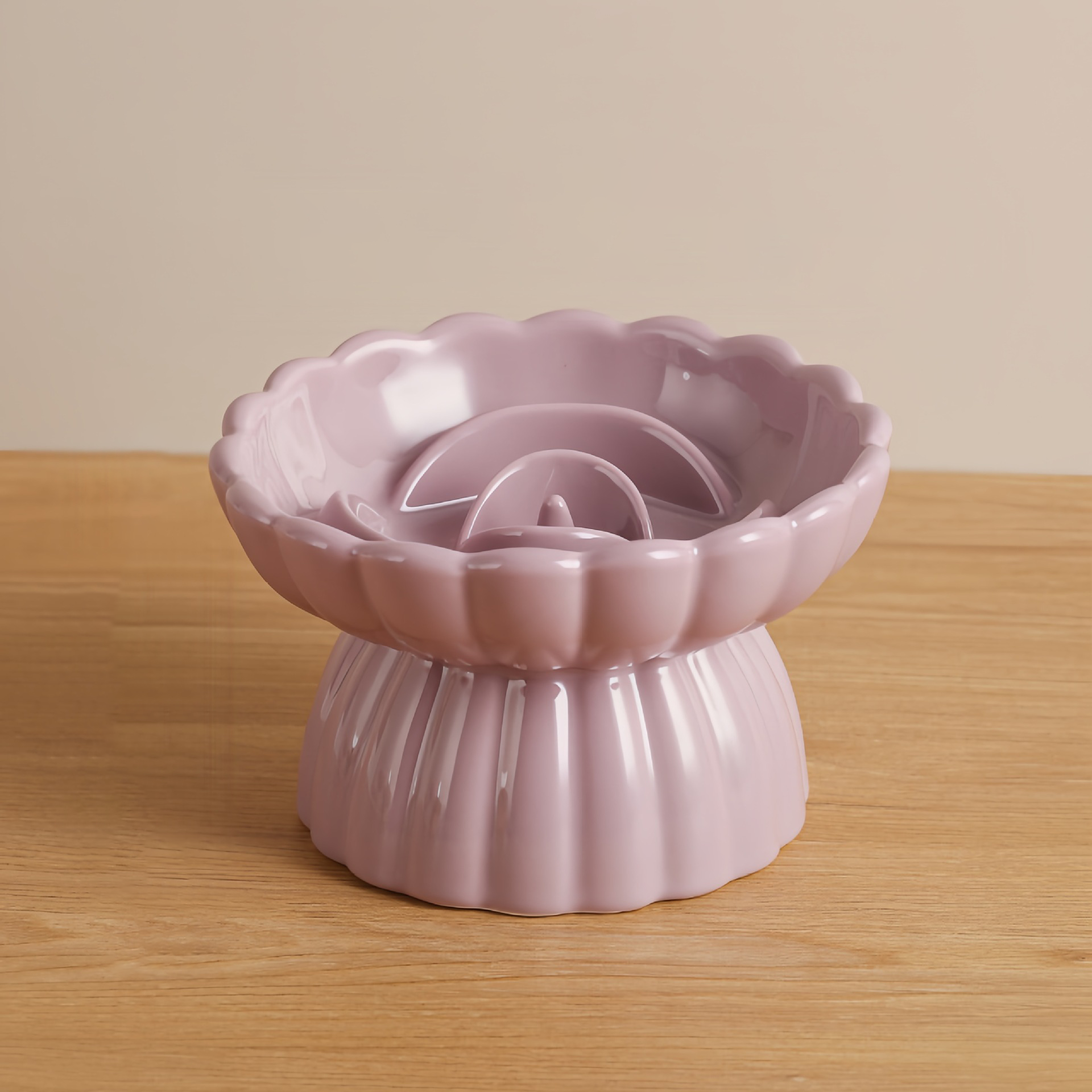 Ceramic Slow Feeder Cat Bowl With Lick Mat,Raised Cat Slow Feeder,Pink Anti Vomiting, Dry And Wet Food,Elevated And Whisker Friendly,for All Cats Kitten And Puppy 6