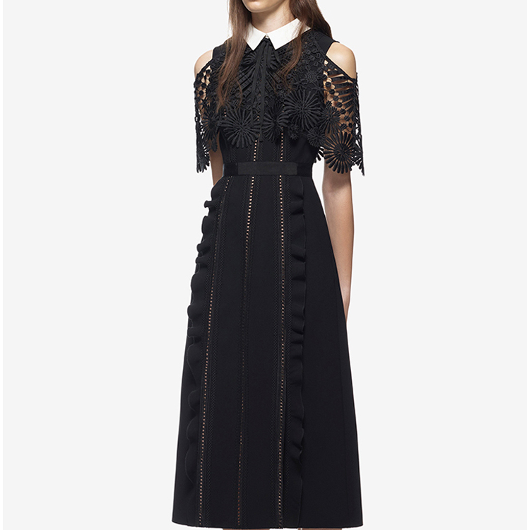 Lace Off-the-Shoulder Ruffled Dress, picture 2 of 5