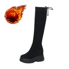 Women's New Long Tube Super High Heel Platform Boots - High Boots Plus Cashmere-40 - View 1