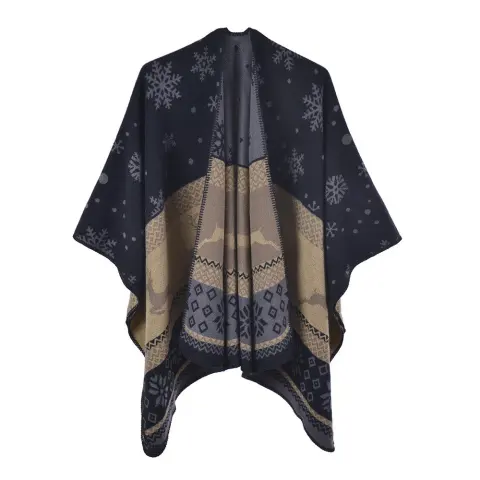 Women's New Spring Autumn Faux Cashmere Split Scarf Shawl