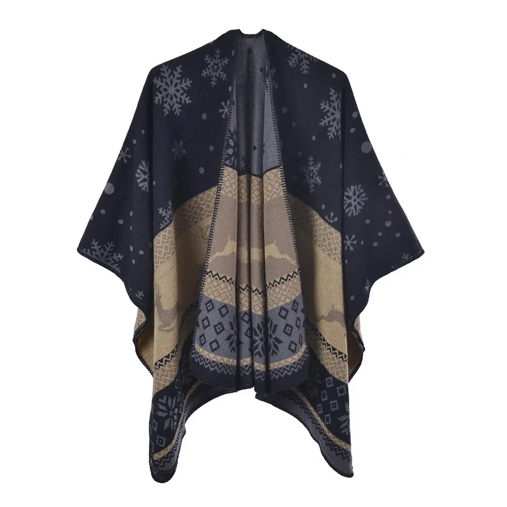 Women's New Spring Autumn Faux Cashmere Split Scarf Shawl