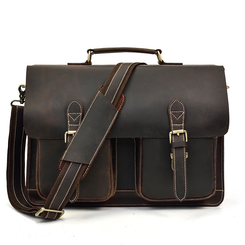 Men's Fashion Personality Leather Retro Portable Briefcase