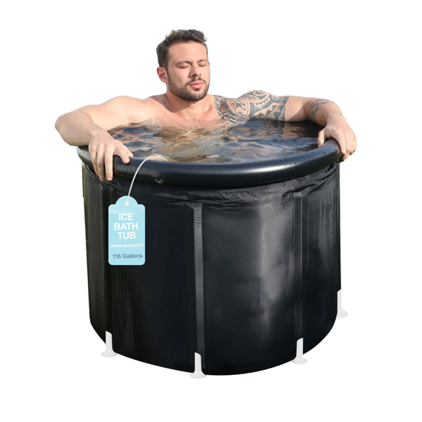 XXL Ice Bath Tub,102 GL Cold Plunge Tub,Portable Plunge Pool,multi-level Portable Bathtub For Outdoor Gym Treatments,Foldable Basin — foto 2