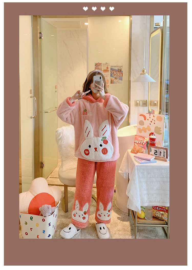 Title 3, Womens Thickened Flannel Pajamas Hooded Lounge...