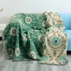 Cotton Yarn Sofa Cover Towel Multifunctional Nordic Simple - Green - View 1