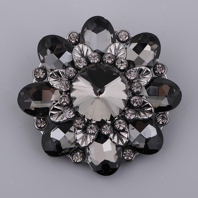 Sparkly 4.6cm Alloy Rhinestone Black Black Black Black
