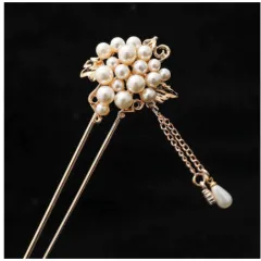 Ancient Style Tassel Hairpin Hanfu Headdress - Pearl - View 1