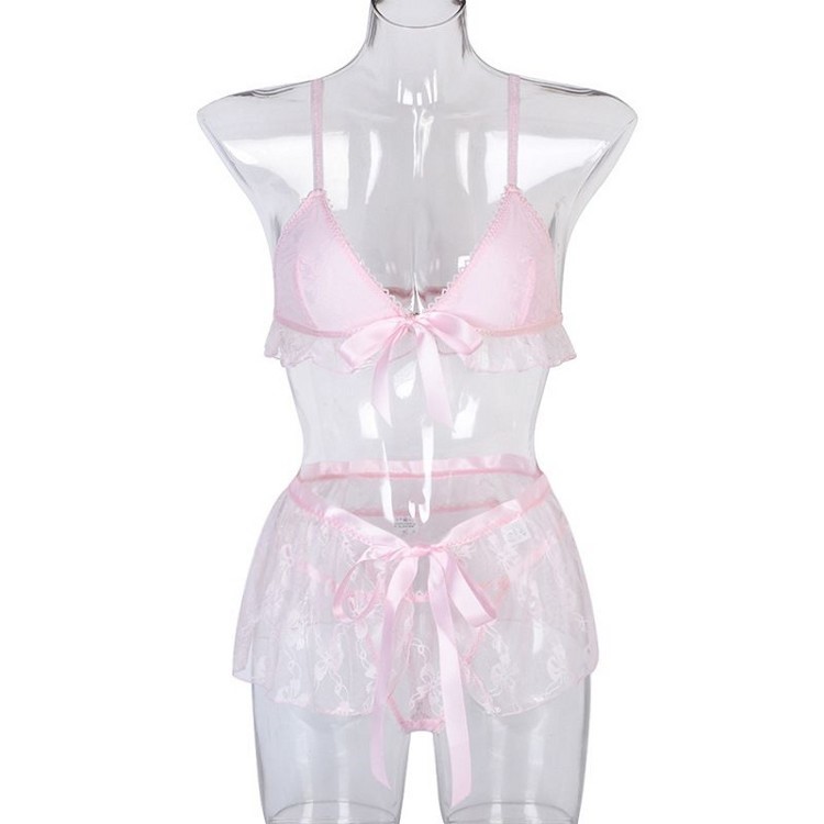 طقم بيجاما نسائي من الدانتيل للمنزل