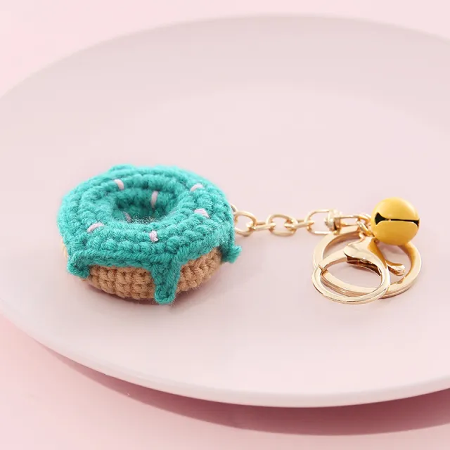 Wool Ball Keychain Pendant Chain Creative Fruit Donut Green - Shop at LoveMi