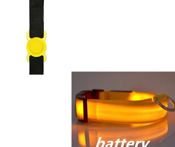 New Transparent Silicone Locator For Dog Loss Protection LED Pet Dog Luminous Collar Night Safety Flashing Glow Set - Yellow