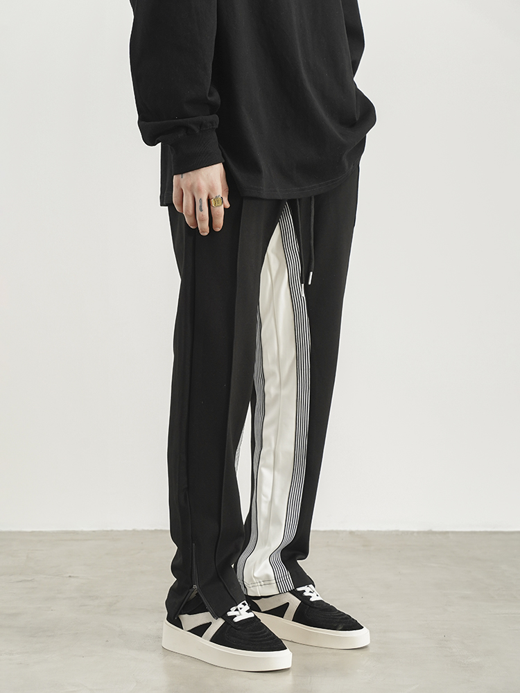 Title 4, Sweatpants with inner striped straight leg and ...