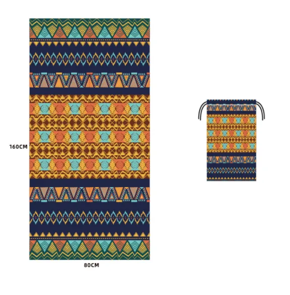 Printed Swim Microfiber Beach Towel Amber Bohemian - Shop at LoveMi