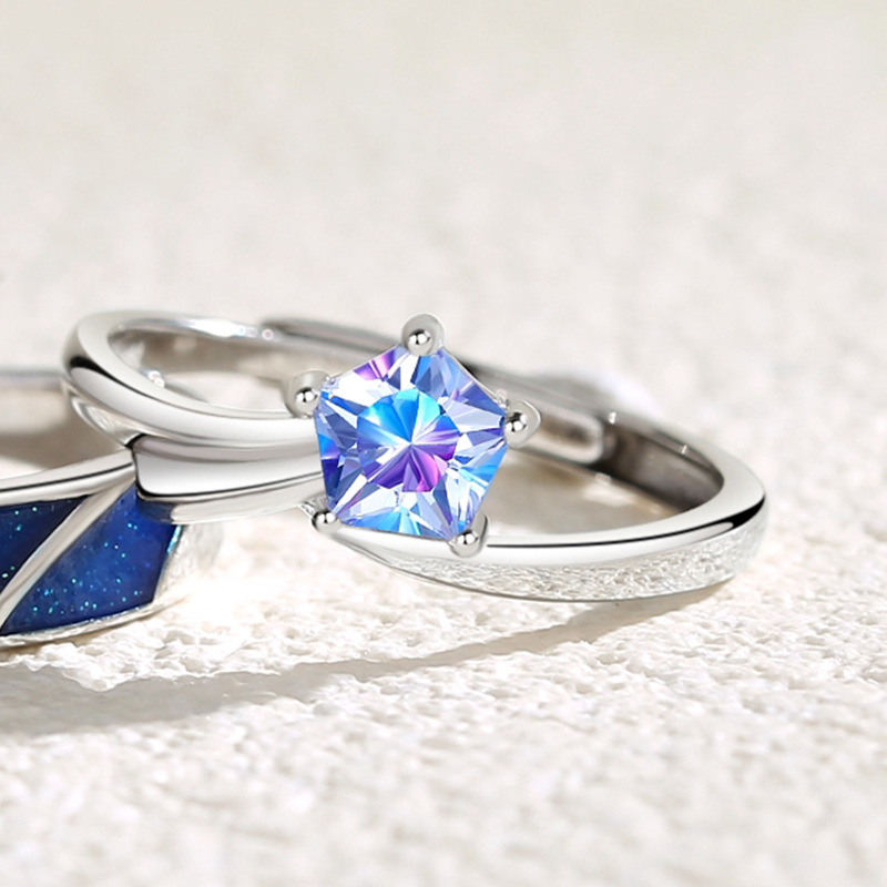 925 Sterling Silver Star Ocean Couple Ring