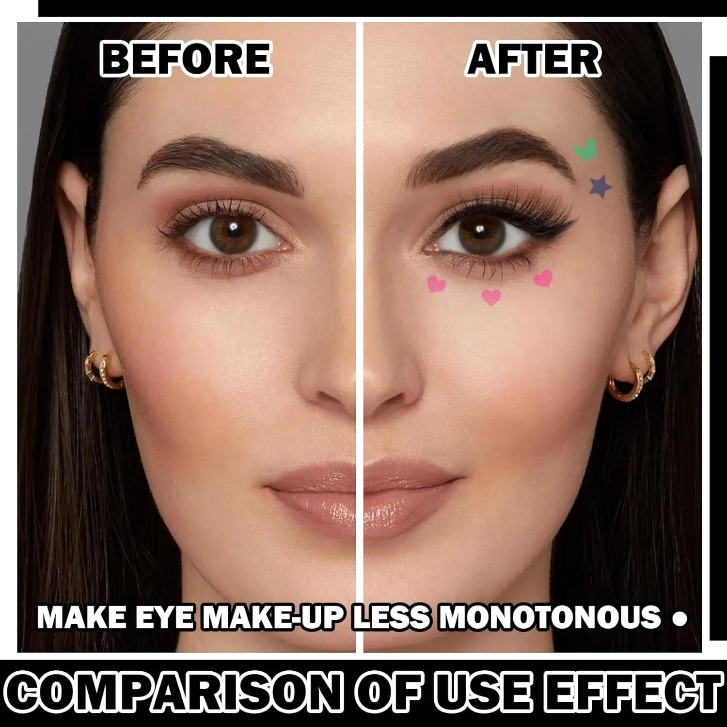 4 Color Liquid Eyeliner Stamps Pen Set Matte Colorful Eye Liner Stamp Pen Waterproof & Long-lasting For Women Eyelid Makeup Double-side Winged Eyeliner Stencil