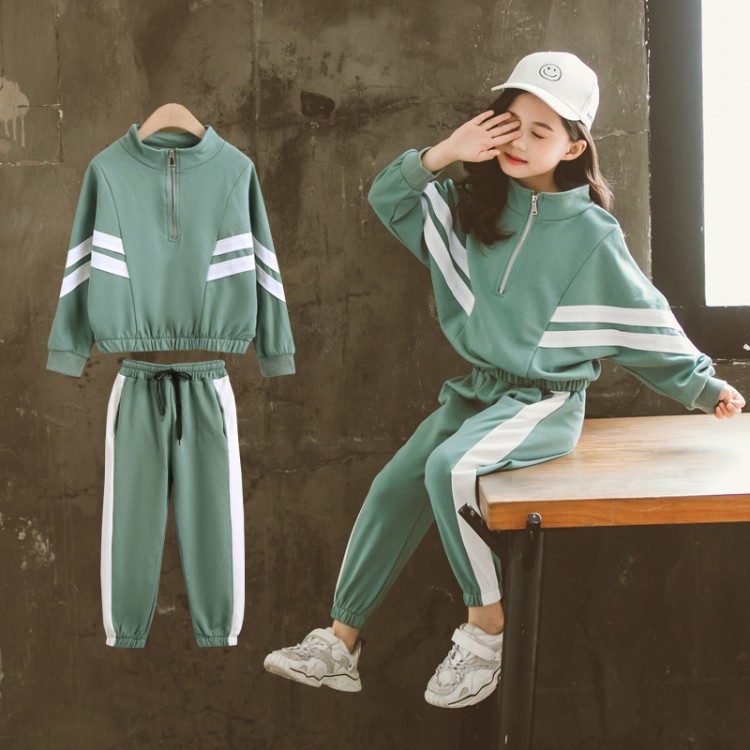 New Girls' Casual Embossed Sleeves In Spring For Big Kids