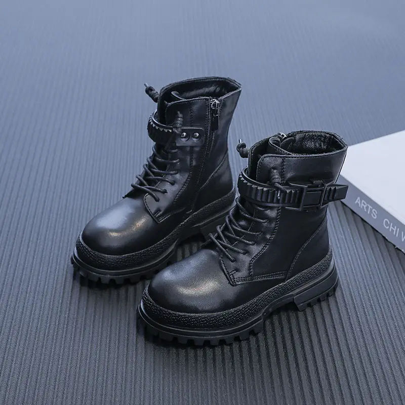 Children's New Martin Boots Leather Fashion Round