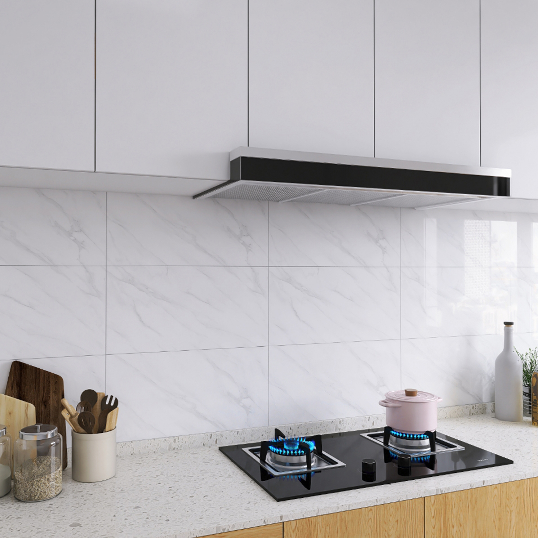 10x Marble Tiles Sticker Self-Adhesive Stick On Kitchen Home Wall Bathroom — image 2