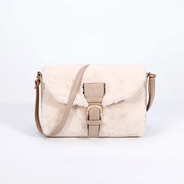 European And American Shoulder Bag Girls In Autumn And Winter Beige - Shop at LoveMi