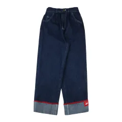 Loose Cuffed Harajuku Wide Leg Pants For Women - Blue - View 1