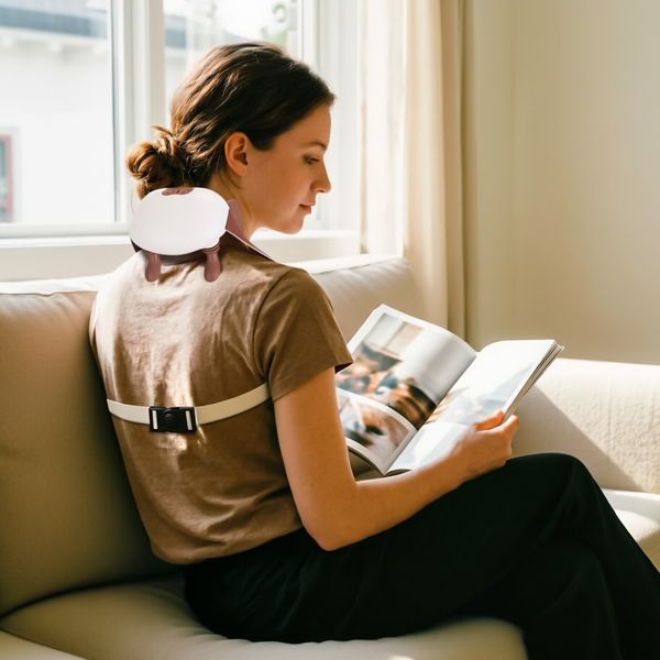 Adjustable Strap Neck Massager, 3 Intensity 2 Heat Levels Cordless Deep Tissue Massager For Neck Shoulder Back, Travel Office Home Use — foto 7