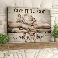Give It To God And Then Sleep On Canvas Frames To Decorate Nordic Paintings - 60X90Cm - View 1