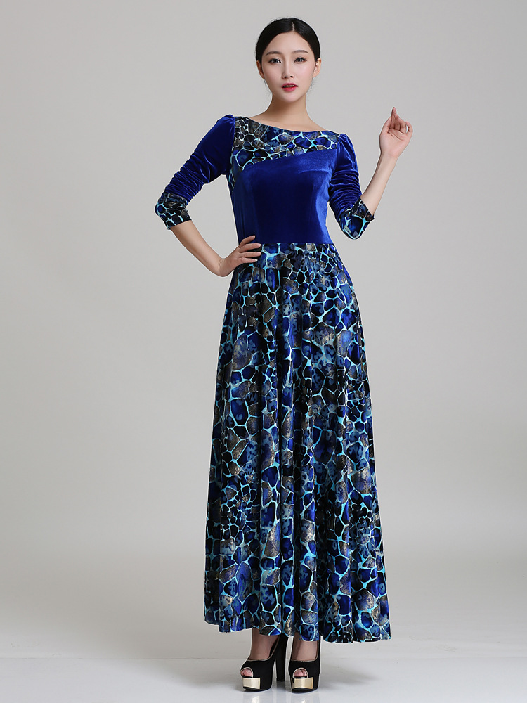 Velvet Long Sleeve Swing Dress, picture 3 of 8