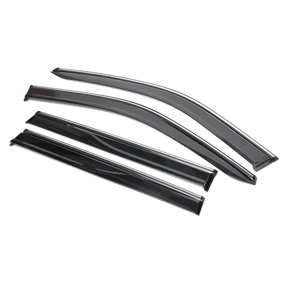 Fits 17-23 J Eep Compass MP Polycarbonate W-Chrome Trim Window Visors Deflector