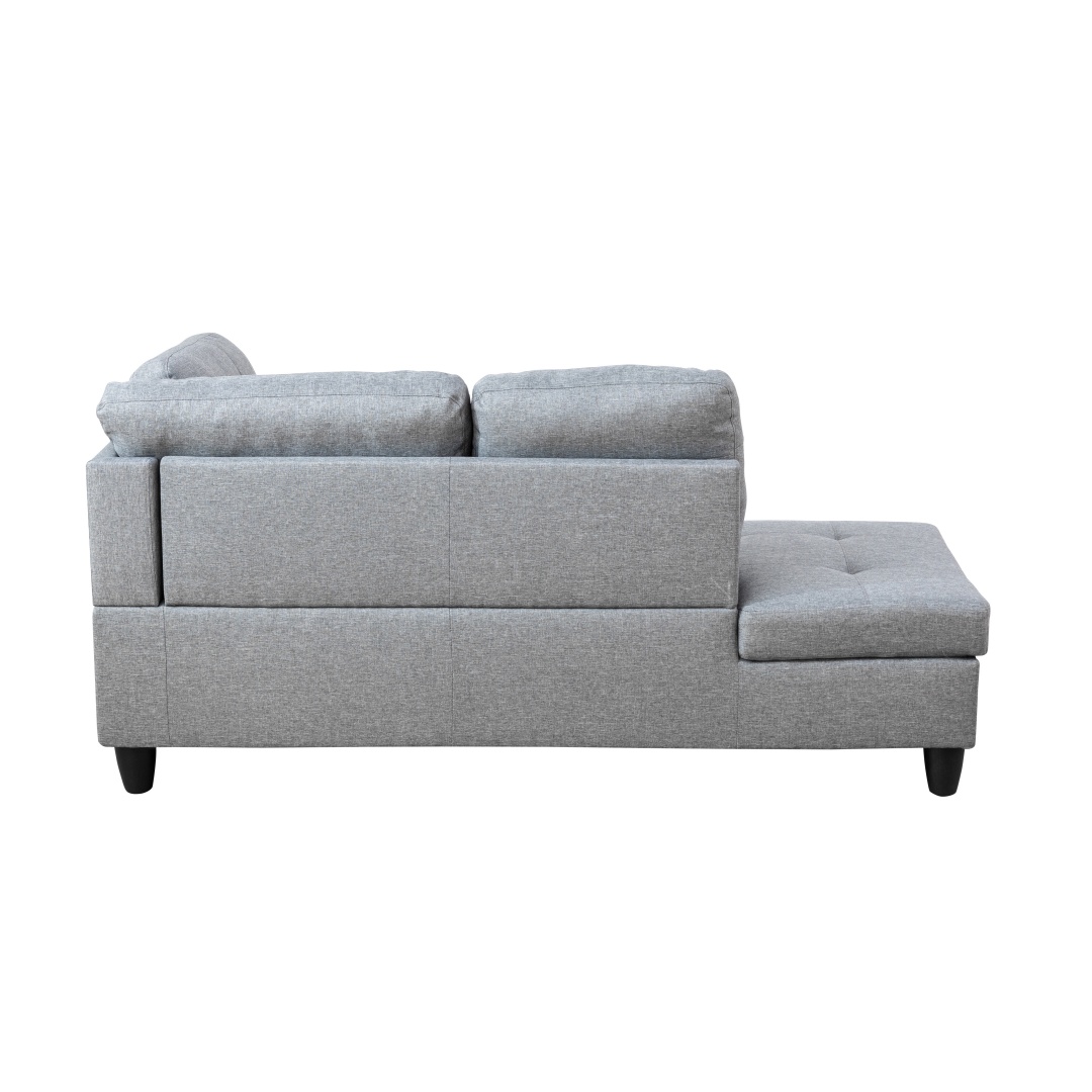 Pickup Only--Grey Linen 3-Piece Couch Living Room Sofa Set