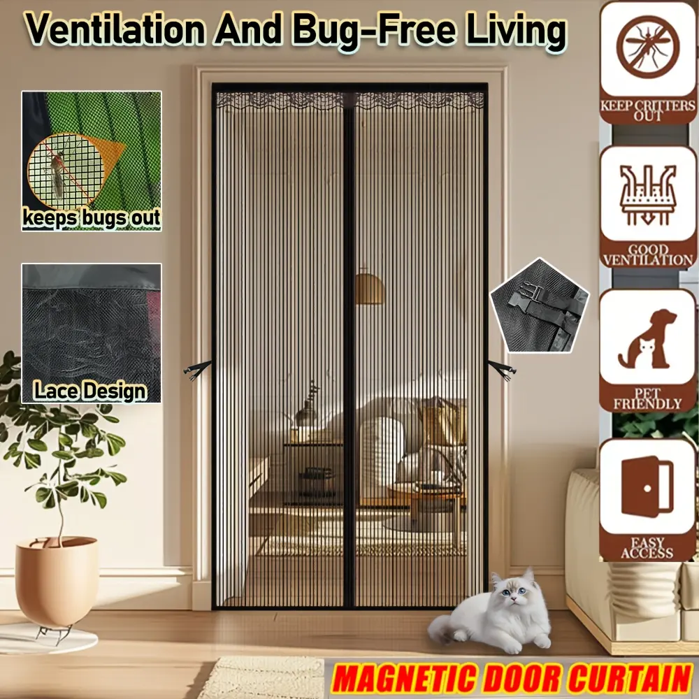 A Magnetic Mosquito-proof Door Curtain Made