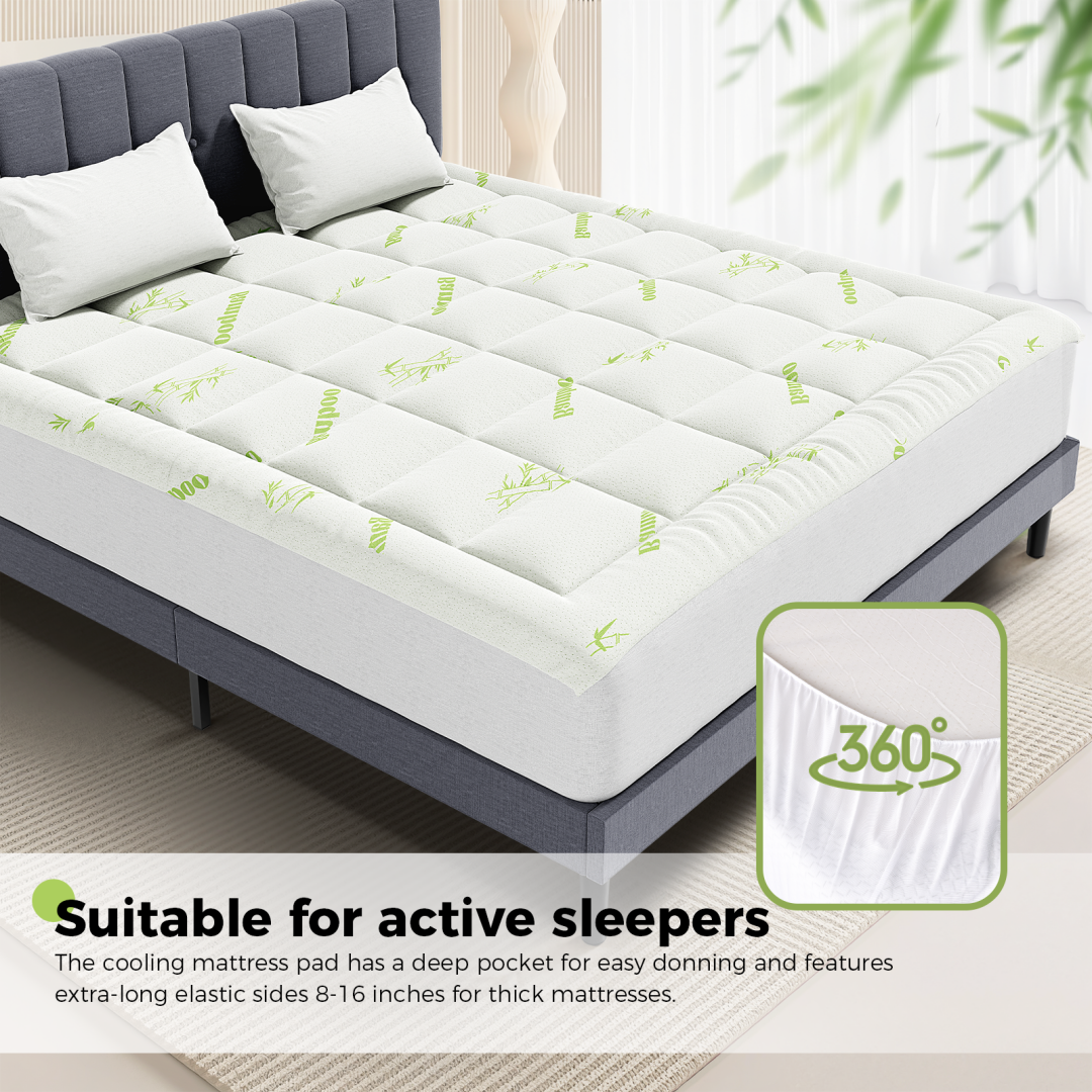 Mattress Protector, Thickened Mattress Pad With Bamboo Fiber Viscose Filling — foto 6