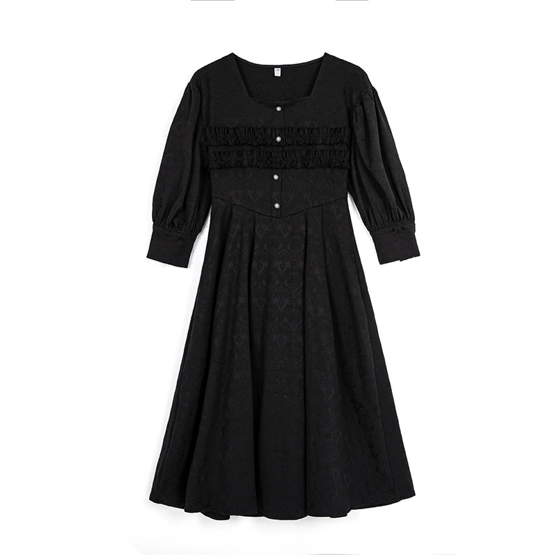Square Neck Puff Sleeve Midi Dress, picture 3 of 6