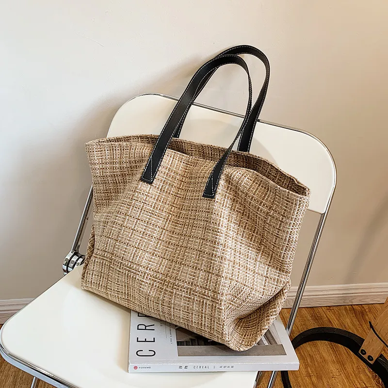 Fashionable Large-capacity Single-handle Shoulder Bag Versatile - Khaki