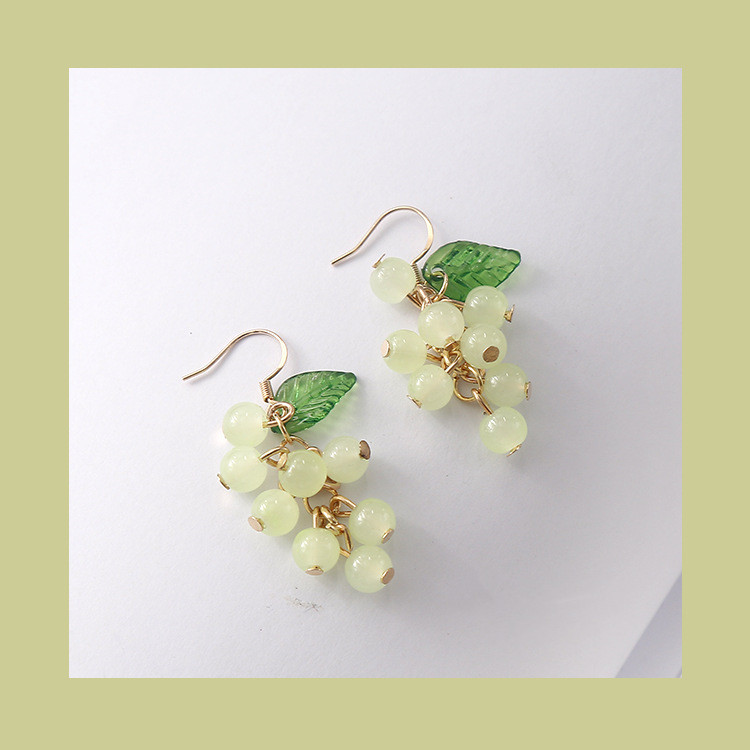 Cute Purple Grape String Earrings