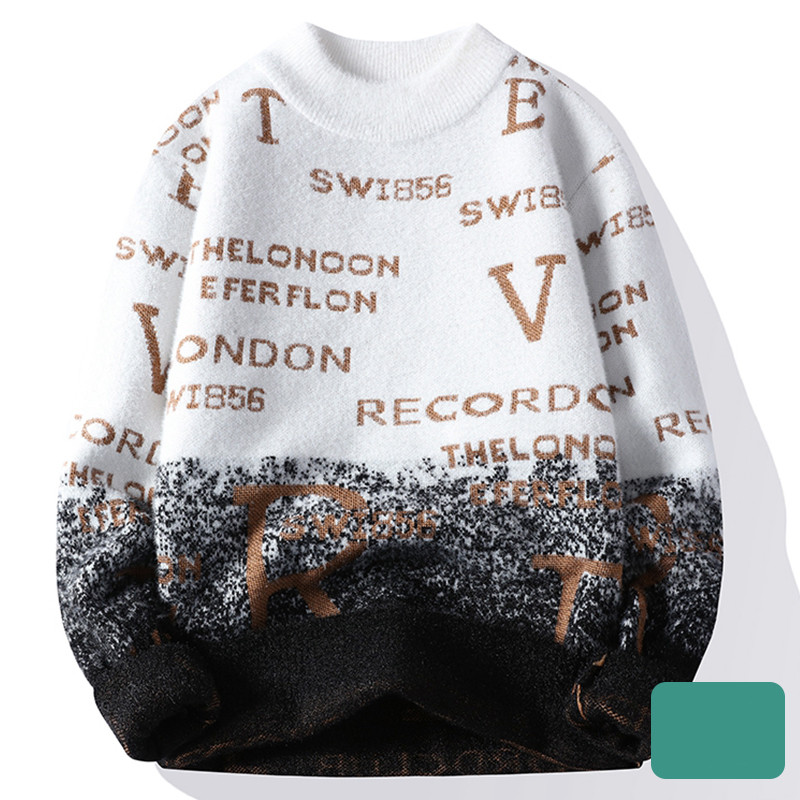 Men’s Fashion Embroidered Crew Neck Jumper – Warm Casual Knit Sweater for Autumn & Winter - Image 9