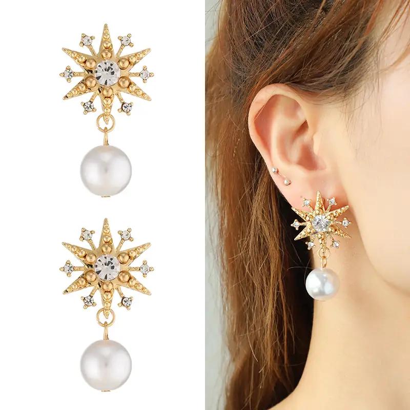Artificial Pearl Earrings Women's European And American Fashion Suit