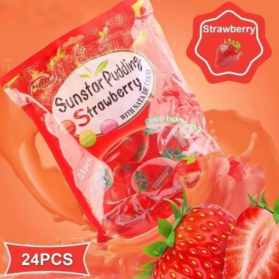 Jelly Lychee Pudding Mango-Strawberry 3 Flavor Combo - Strawberry Flavor