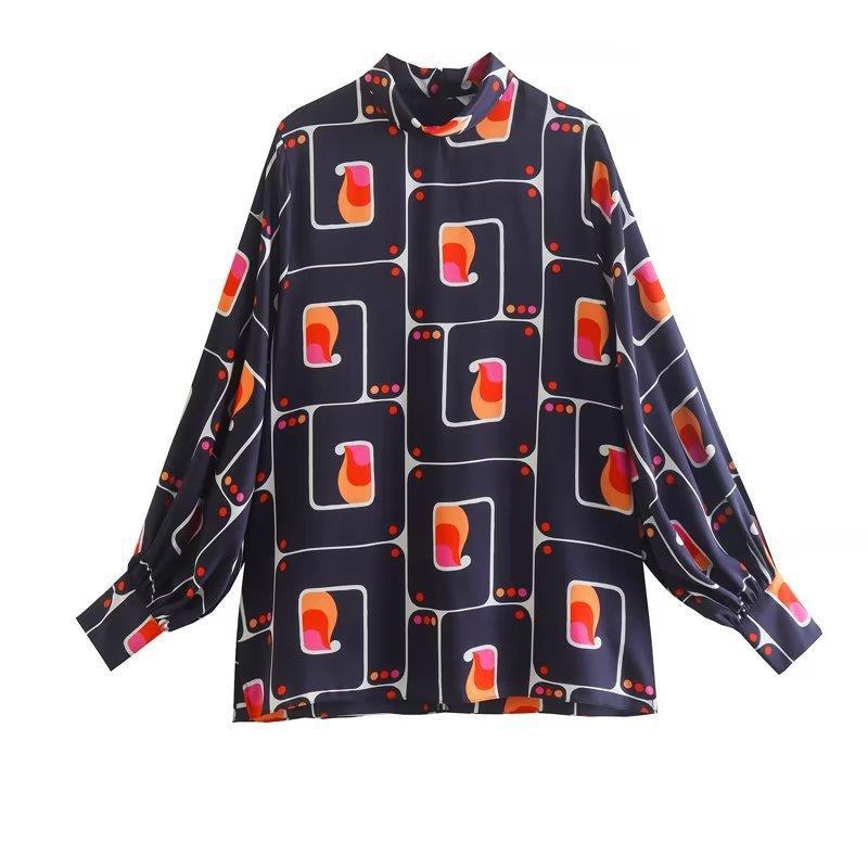 Women's Fashion Loose Printed Long Sleeve Shirt Set