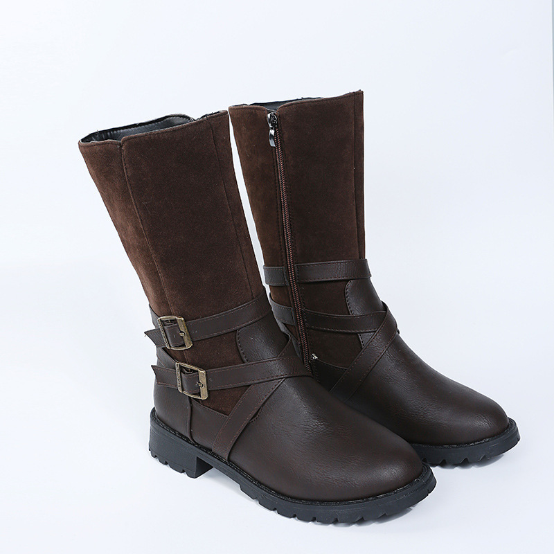 Square Heel Large Size Women's Shoe  Low Heel Casual Foot Belt