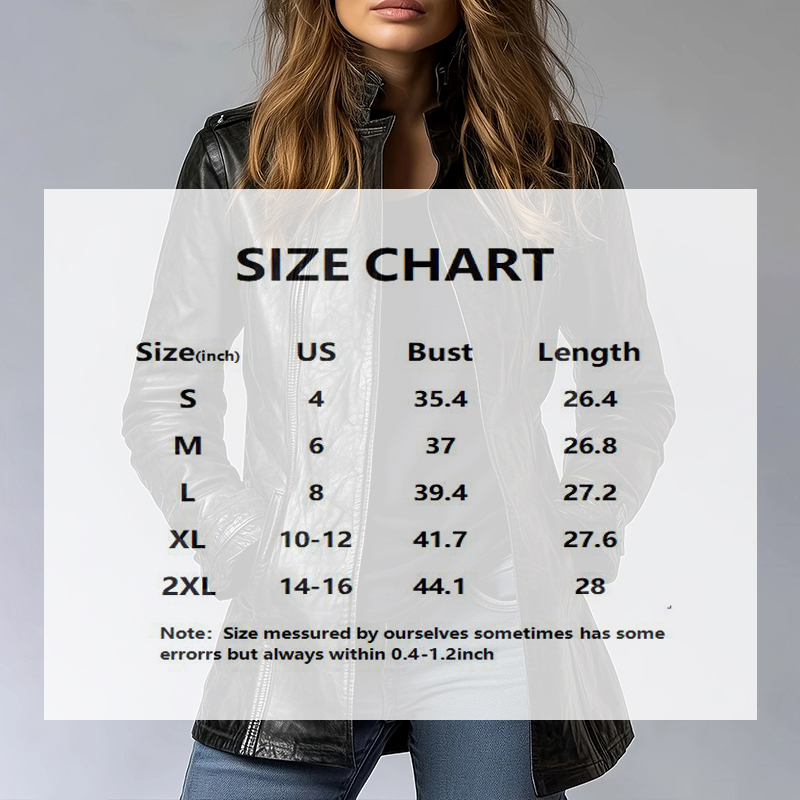 Vintage Style Women's Long Sleeve PU Jacket, Mid-Length Open Cardigan With Pockets, Casual Leather Coat