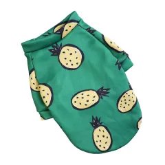 Pet Supplies Dog Fashion Thin Fleece Floral Sweater - Green Pineapple - View 1