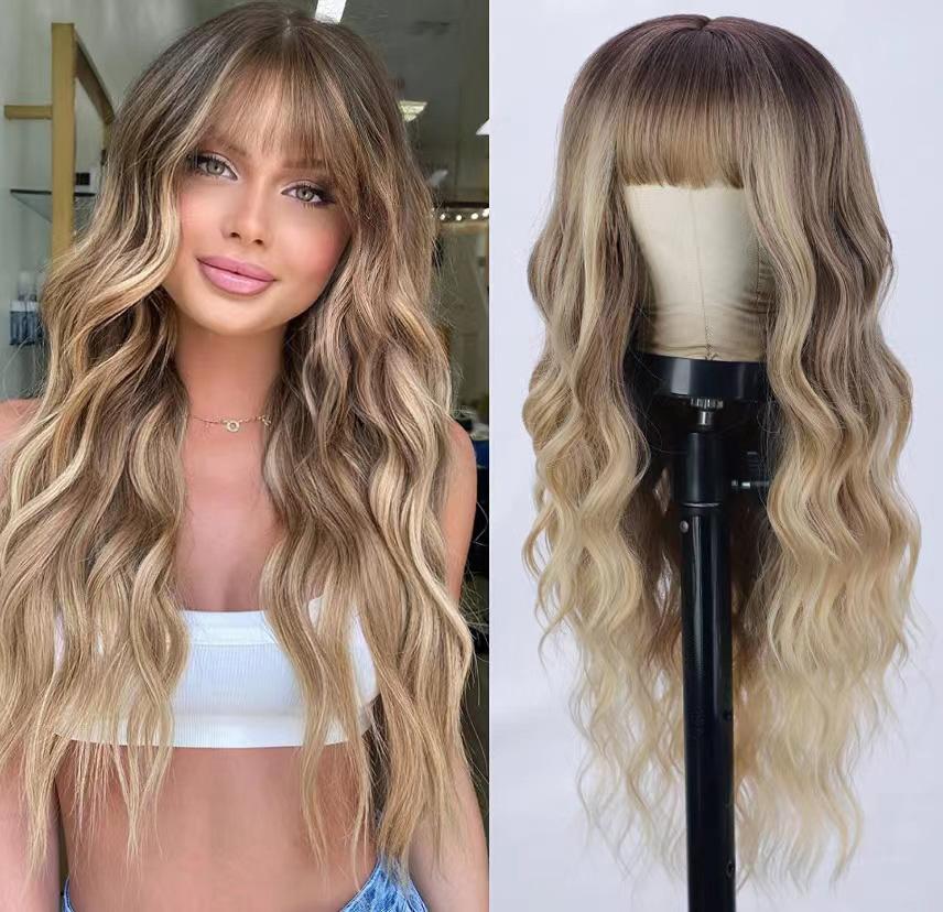 Ash Blonde Wig, Natural Wavy Hair - Daily Wear. Natural Colors. This wavy blonde wig embellishes your forehead, and is sweet. The natural wavy curl makes your look better. Wavy curly hair is also women's current favorite hairstyle. Meanwhile, blonde is th