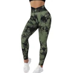 Women's High-waisted Tight-fitting Cross-breeches - Military Green - View 1