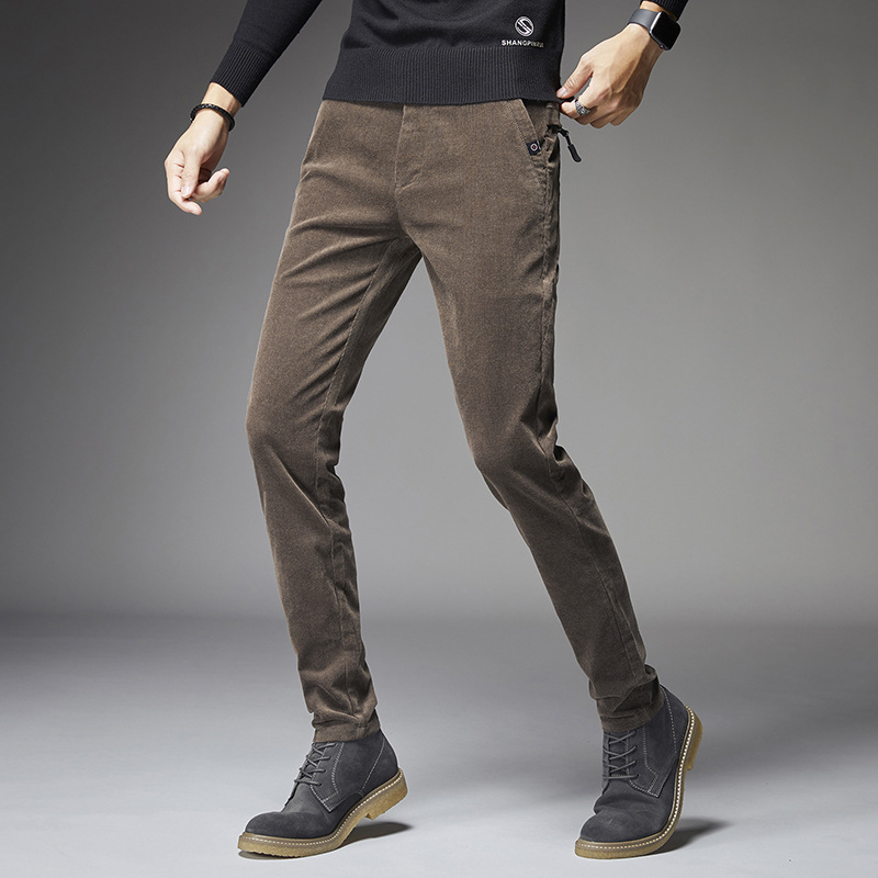 Title 3, Mens Corduroy Plush Thickened Trousers for war...