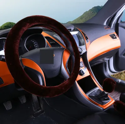 Winter Wool Car Cover Plush Steering Wheel Cover – image 7