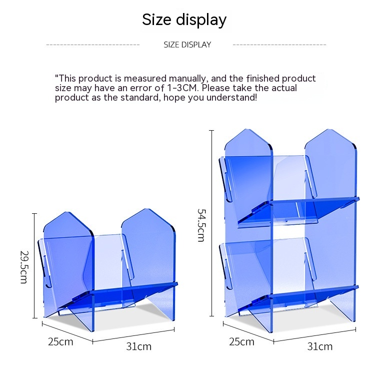 Title 3, Transparent Bookshelf Acrylic Storage Rack