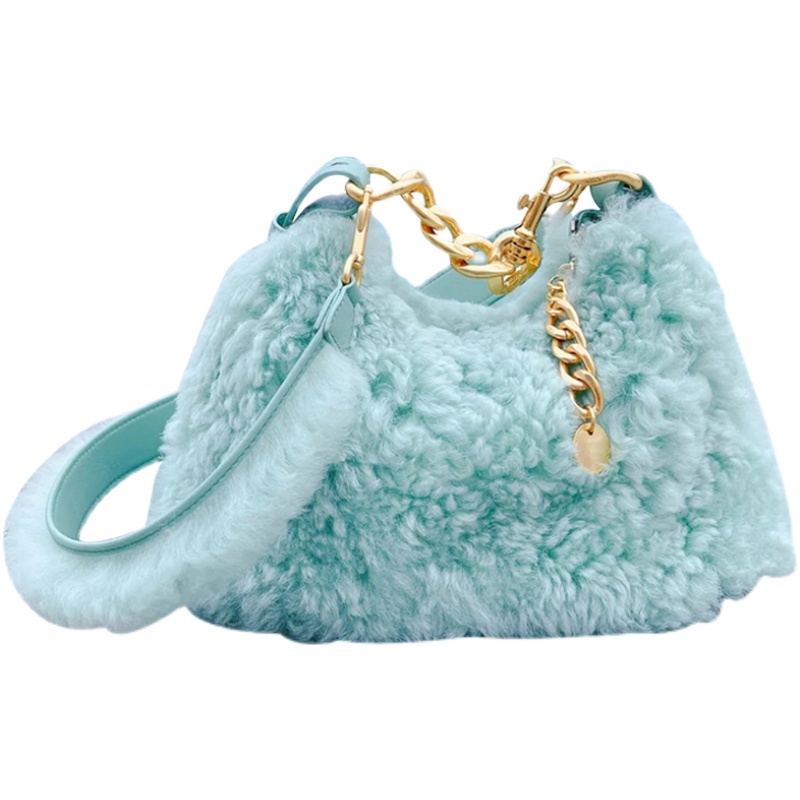 Women's Niche Design Plush Chain Shoulder Messenger Bag