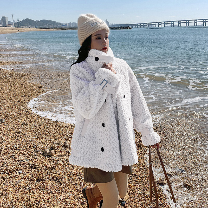 Fashion Ladies Winter Plush Lamb Wool Coat
